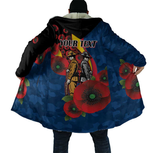 Adelaide Crows ANZAC Personalised Cloak Lest We Forget Poppy Camo
