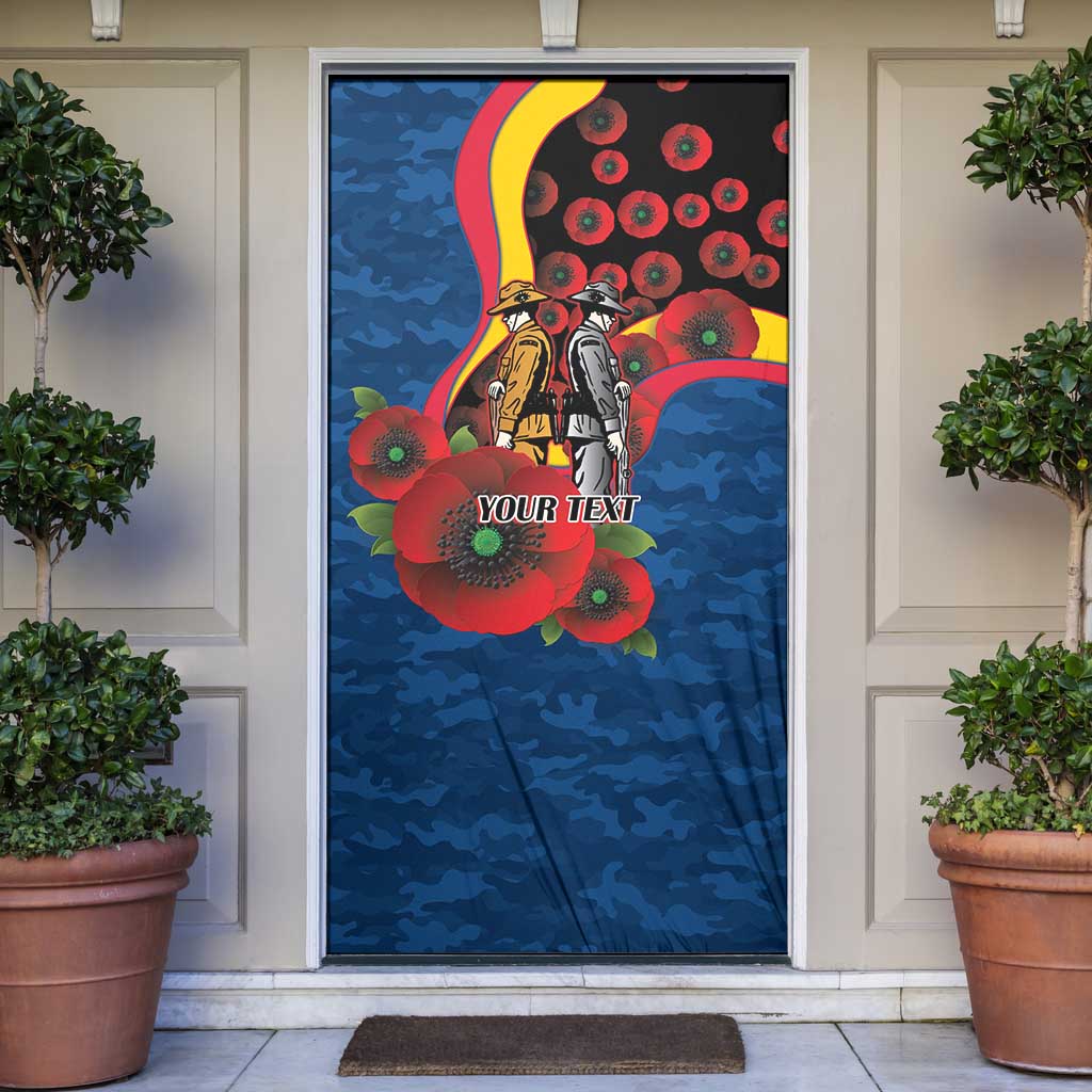 Adelaide Crows ANZAC Personalised Door Cover Lest We Forget Poppy Camo