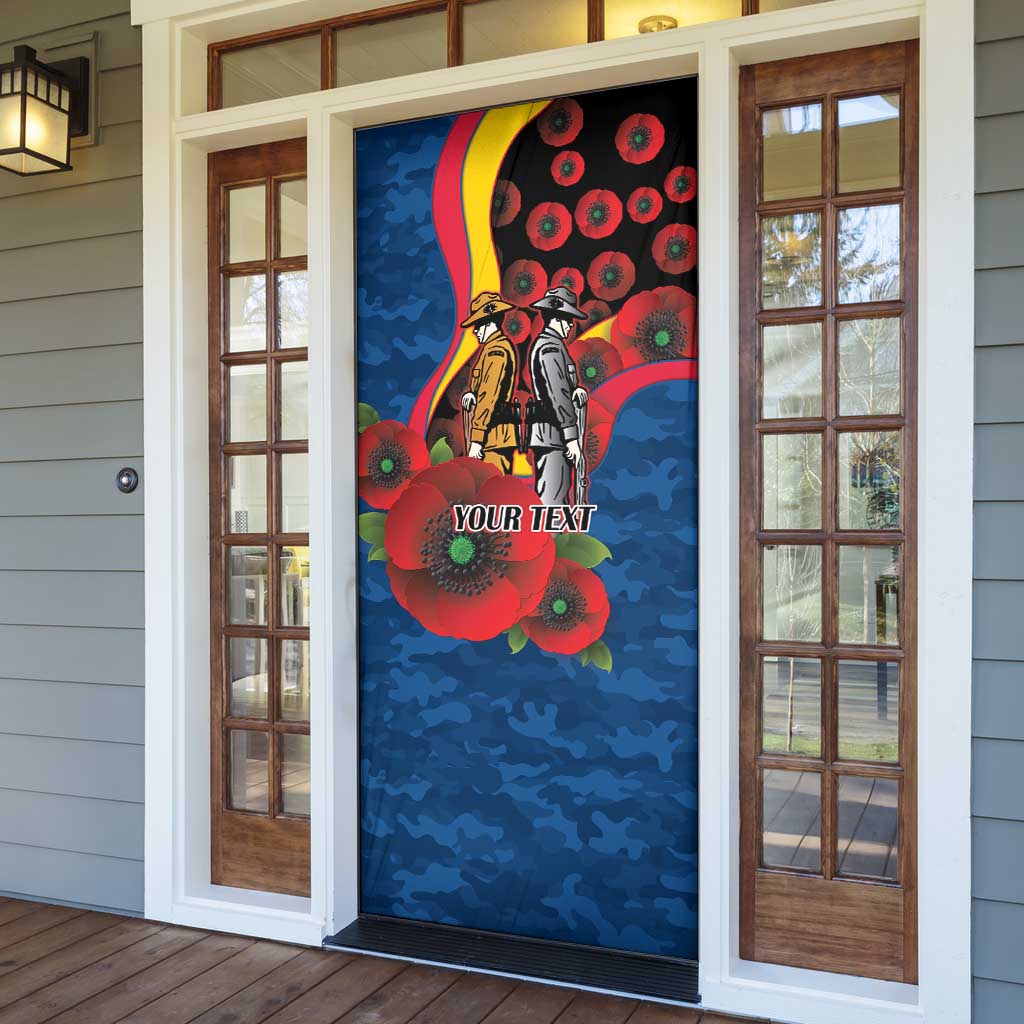 Adelaide Crows ANZAC Personalised Door Cover Lest We Forget Poppy Camo