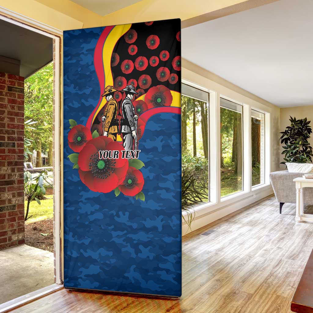 Adelaide Crows ANZAC Personalised Door Cover Lest We Forget Poppy Camo