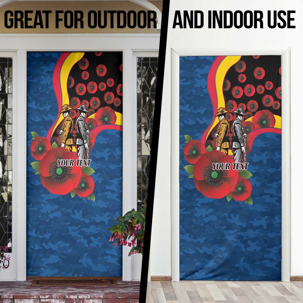 Adelaide Crows ANZAC Personalised Door Cover Lest We Forget Poppy Camo