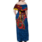 Adelaide Crows ANZAC Personalised Family Matching Off Shoulder Maxi Dress and Hawaiian Shirt Lest We Forget Poppy Camo