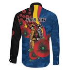 Adelaide Crows ANZAC Personalised Family Matching Puletasi and Hawaiian Shirt Lest We Forget Poppy Camo