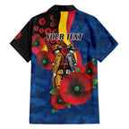 Adelaide Crows ANZAC Personalised Family Matching Summer Maxi Dress and Hawaiian Shirt Lest We Forget Poppy Camo