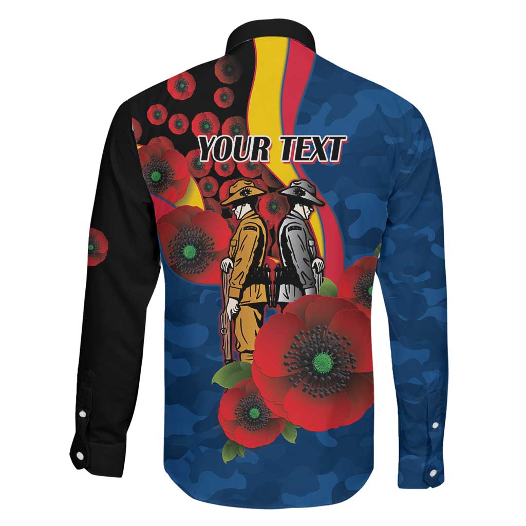 Adelaide Crows ANZAC Personalised Family Matching Tank Maxi Dress and Hawaiian Shirt Lest We Forget Poppy Camo