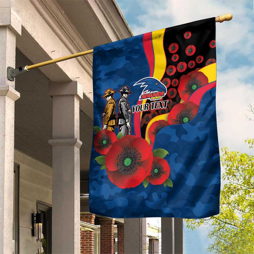 Adelaide Crows ANZAC Personalised Garden Flag Lest We Forget Poppy Camo