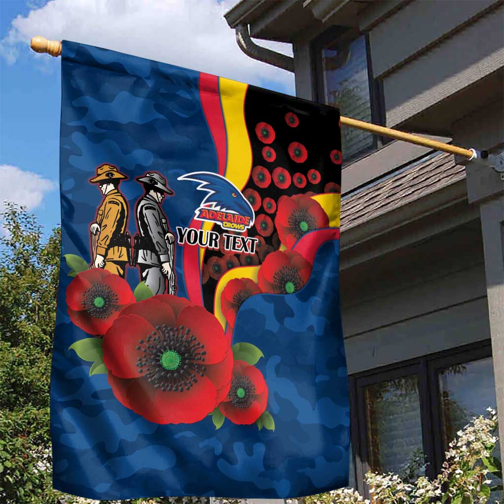 Adelaide Crows ANZAC Personalised Garden Flag Lest We Forget Poppy Camo