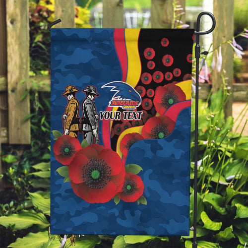 Adelaide Crows ANZAC Personalised Garden Flag Lest We Forget Poppy Camo