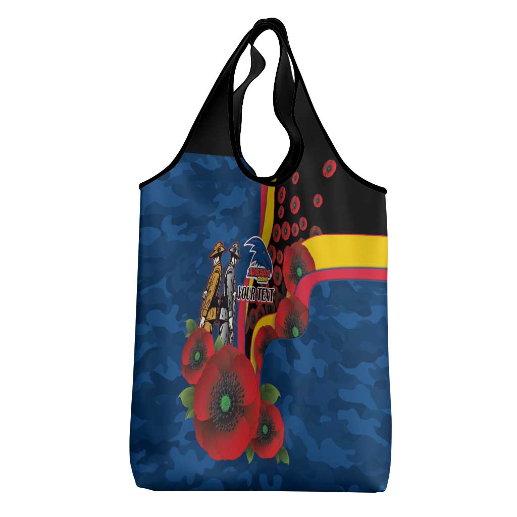 Adelaide Crows ANZAC Personalised Grocery Bag Lest We Forget Poppy Camo