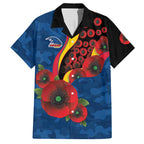 Adelaide Crows ANZAC Personalised Hawaiian Shirt Lest We Forget Poppy Camo