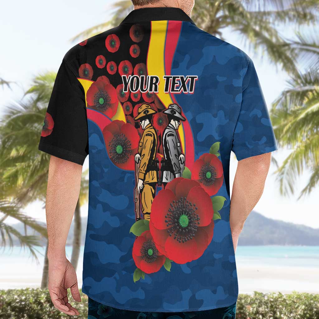 Adelaide Crows ANZAC Personalised Hawaiian Shirt Lest We Forget Poppy Camo
