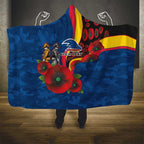 Adelaide Crows ANZAC Personalised Hooded Blanket Lest We Forget Poppy Camo
