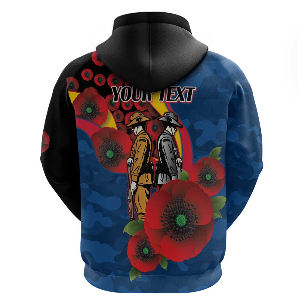 Adelaide Crows ANZAC Personalised Hoodie Lest We Forget Poppy Camo