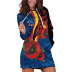 Adelaide Crows ANZAC Personalised Hoodie Dress Lest We Forget Poppy Camo