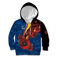 Adelaide Crows ANZAC Personalised Kid Hoodie Lest We Forget Poppy Camo
