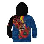 Adelaide Crows ANZAC Personalised Kid Hoodie Lest We Forget Poppy Camo