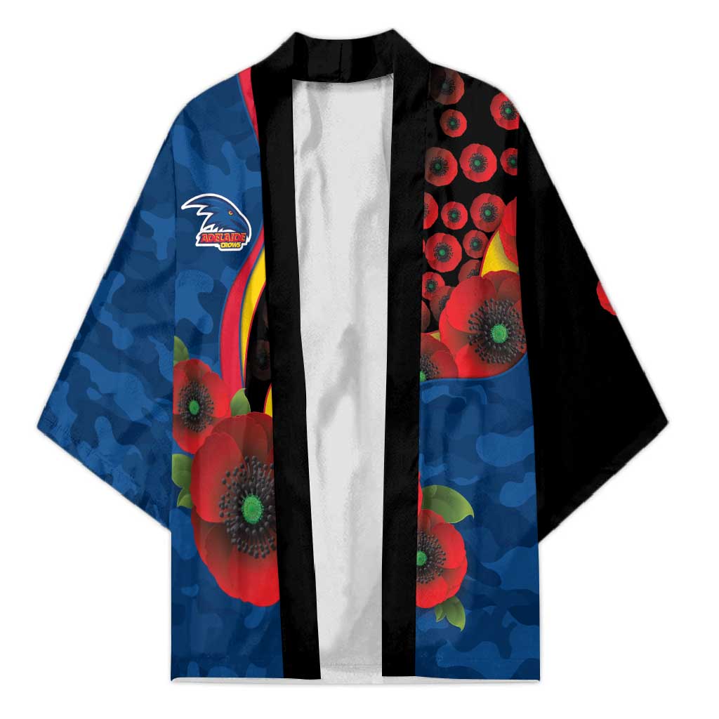 Adelaide Crows ANZAC Personalised Kimono Lest We Forget Poppy Camo