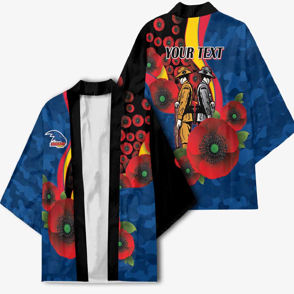 Adelaide Crows ANZAC Personalised Kimono Lest We Forget Poppy Camo