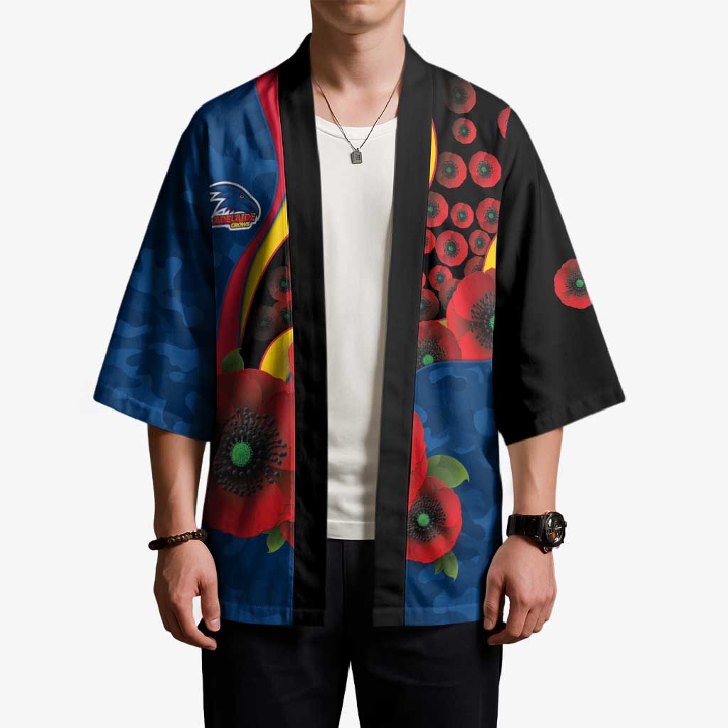 Adelaide Crows ANZAC Personalised Kimono Lest We Forget Poppy Camo