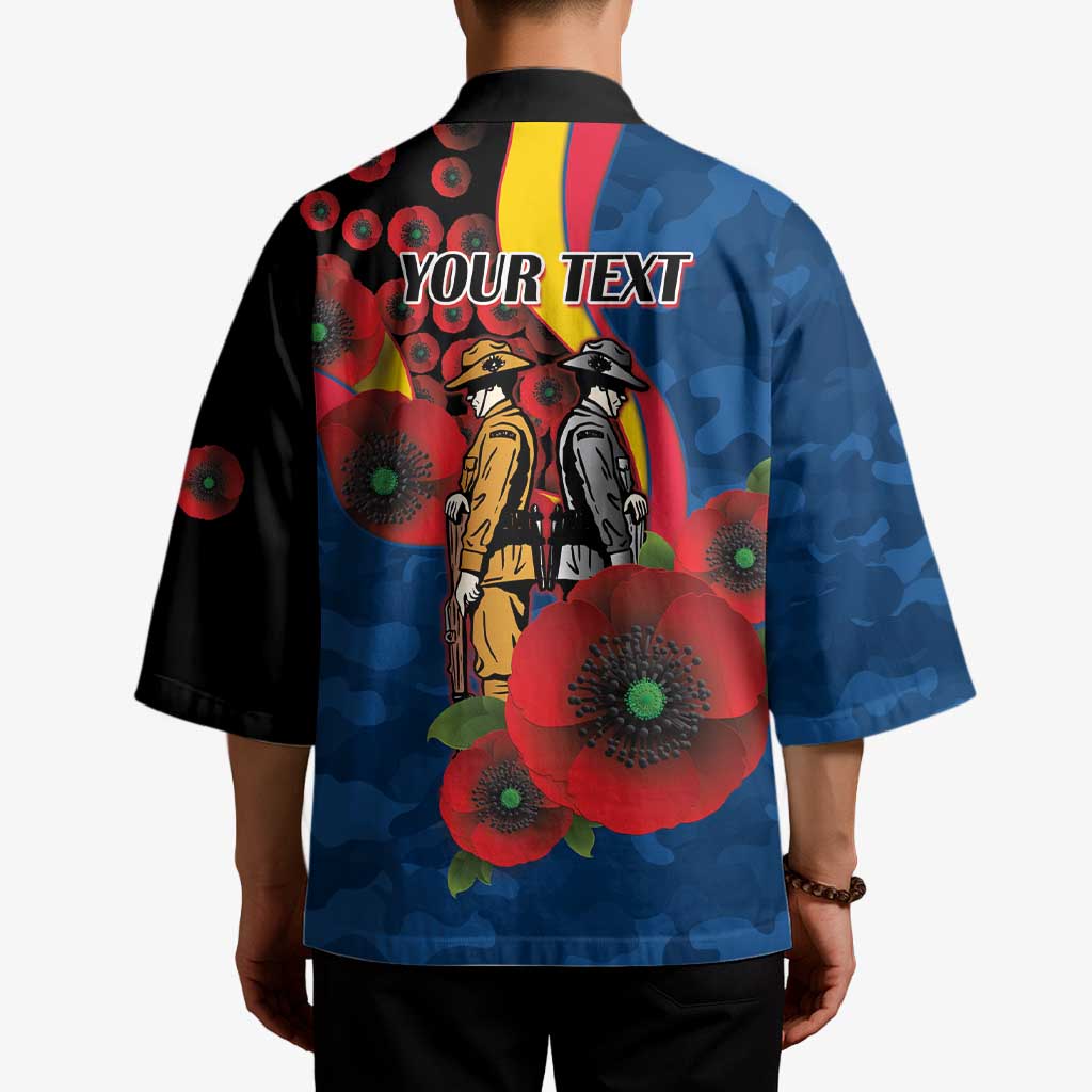 Adelaide Crows ANZAC Personalised Kimono Lest We Forget Poppy Camo