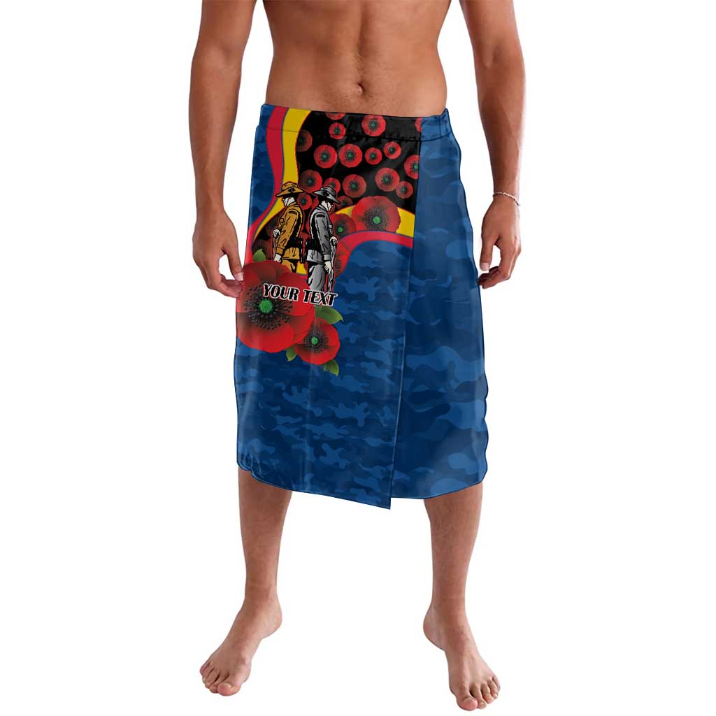 Adelaide Crows ANZAC Personalised Lavalava Lest We Forget Poppy Camo