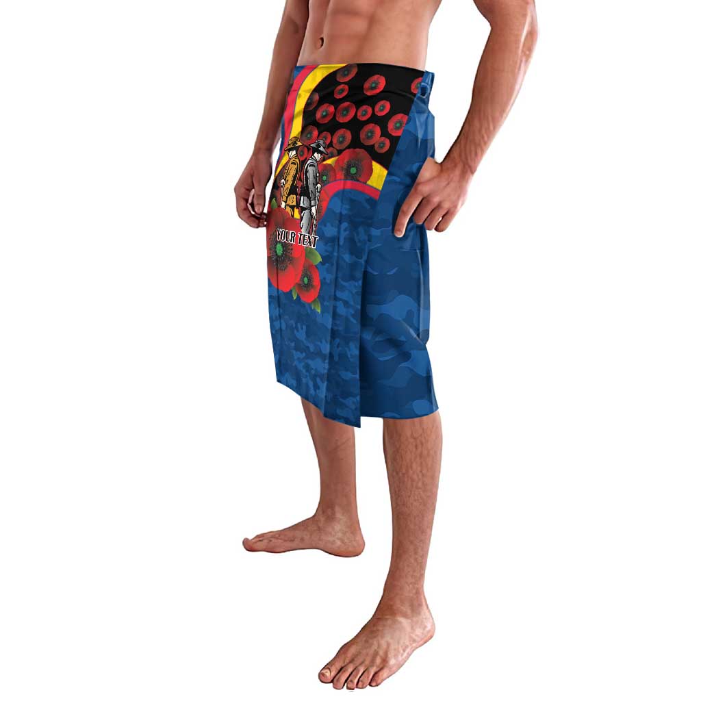 Adelaide Crows ANZAC Personalised Lavalava Lest We Forget Poppy Camo