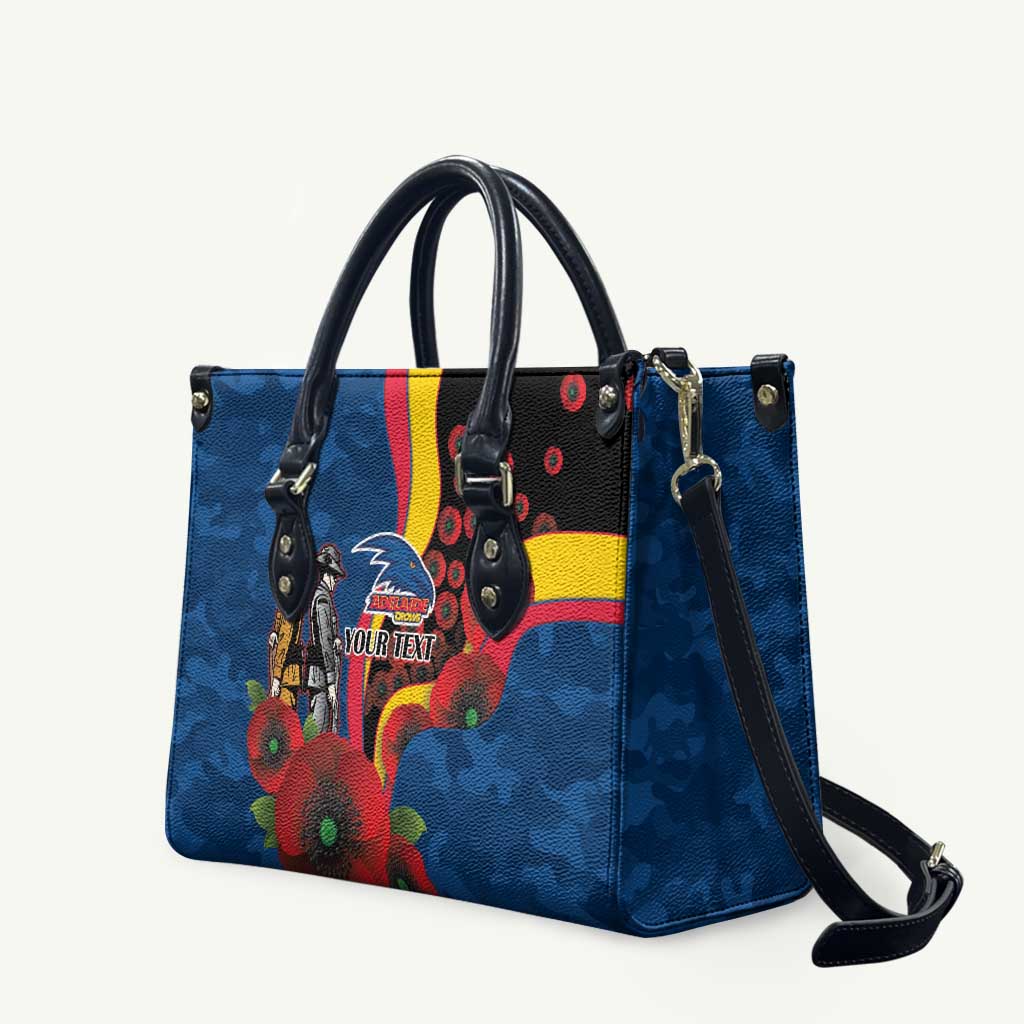 Adelaide Crows ANZAC Personalised Leather Bag Lest We Forget Poppy Camo