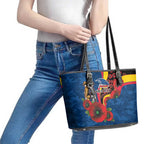 Adelaide Crows ANZAC Personalised Leather Tote Bag Lest We Forget Poppy Camo
