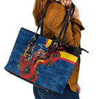 Adelaide Crows ANZAC Personalised Leather Tote Bag Lest We Forget Poppy Camo