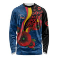 Adelaide Crows ANZAC Personalised Long Sleeve Shirt Lest We Forget Poppy Camo