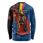 Adelaide Crows ANZAC Personalised Long Sleeve Shirt Lest We Forget Poppy Camo