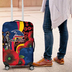 Adelaide Crows ANZAC Personalised Luggage Cover Lest We Forget Poppy Camo