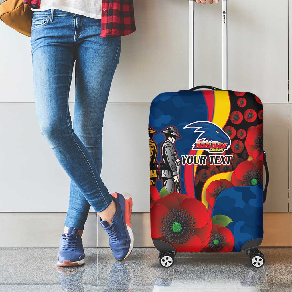 Adelaide Crows ANZAC Personalised Luggage Cover Lest We Forget Poppy Camo
