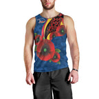 Adelaide Crows ANZAC Personalised Men Tank Top Lest We Forget Poppy Camo