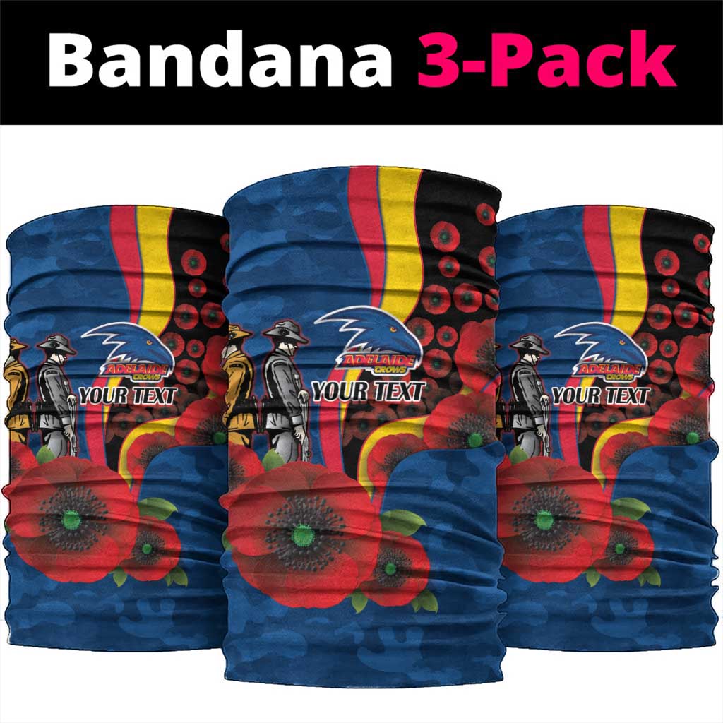 Adelaide Crows ANZAC Personalised Neck Gaiter Lest We Forget Poppy Camo