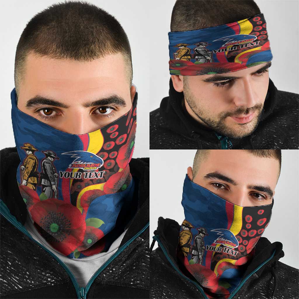 Adelaide Crows ANZAC Personalised Neck Gaiter Lest We Forget Poppy Camo