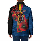 Adelaide Crows ANZAC Personalised Padded Jacket Lest We Forget Poppy Camo