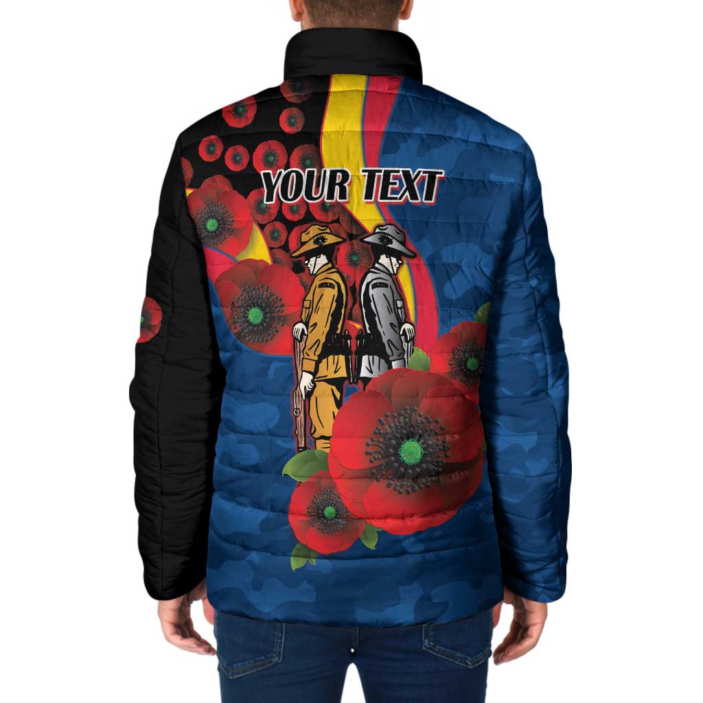 Adelaide Crows ANZAC Personalised Padded Jacket Lest We Forget Poppy Camo