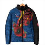 Adelaide Crows ANZAC Personalised Padded Jacket Lest We Forget Poppy Camo