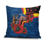 Adelaide Crows ANZAC Personalised Pillow Cover Lest We Forget Poppy Camo