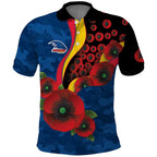 Adelaide Crows ANZAC Personalised Polo Shirt Lest We Forget Poppy Camo