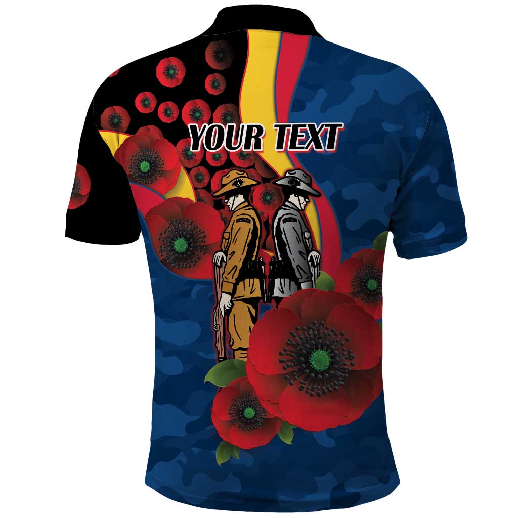 Adelaide Crows ANZAC Personalised Polo Shirt Lest We Forget Poppy Camo