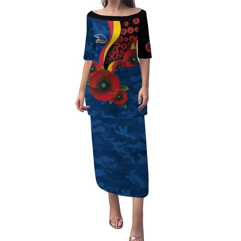 Adelaide Crows ANZAC Personalised Puletasi Lest We Forget Poppy Camo