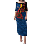 Adelaide Crows ANZAC Personalised Puletasi Lest We Forget Poppy Camo