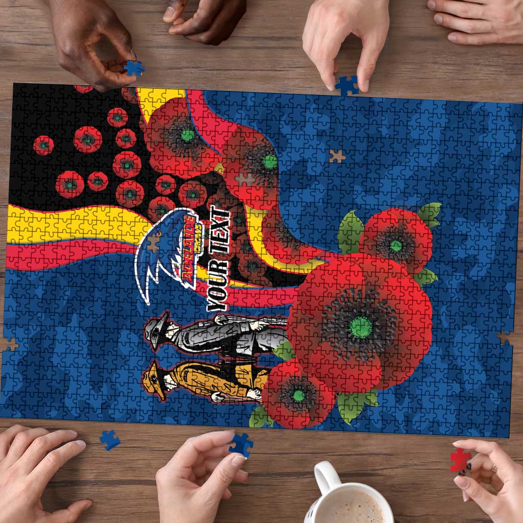 Adelaide Crows ANZAC Personalised Puzzle Lest We Forget Poppy Camo