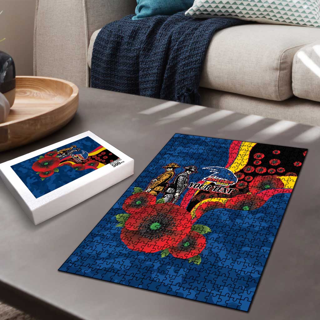 Adelaide Crows ANZAC Personalised Puzzle Lest We Forget Poppy Camo