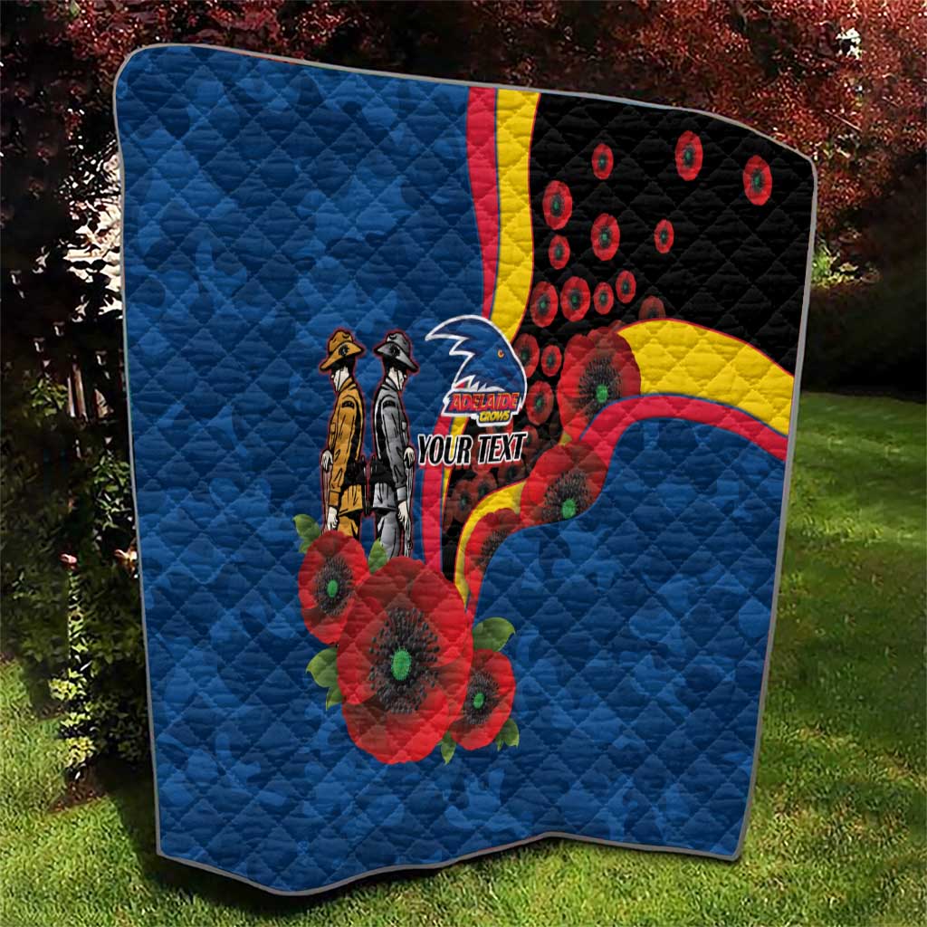 Adelaide Crows ANZAC Personalised Quilt Lest We Forget Poppy Camo