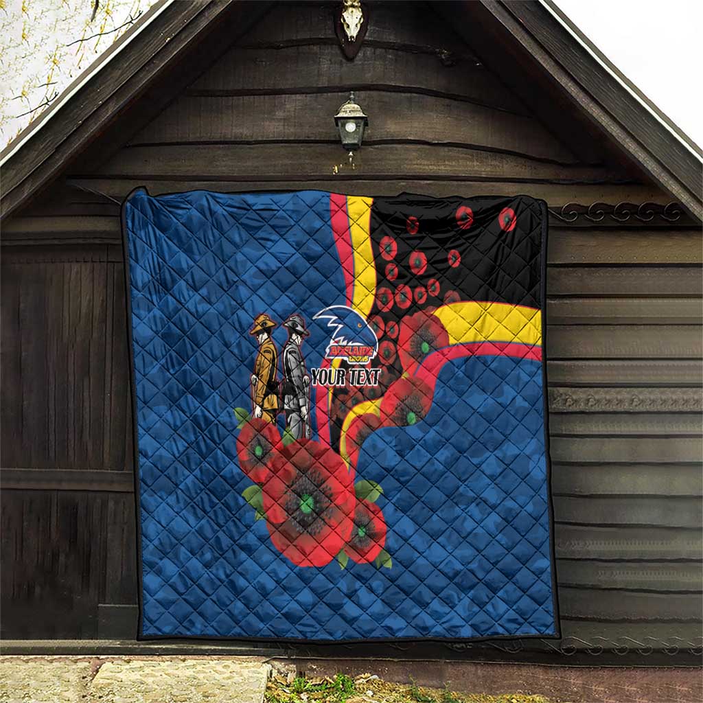 Adelaide Crows ANZAC Personalised Quilt Lest We Forget Poppy Camo