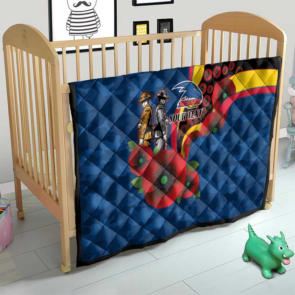 Adelaide Crows ANZAC Personalised Quilt Lest We Forget Poppy Camo