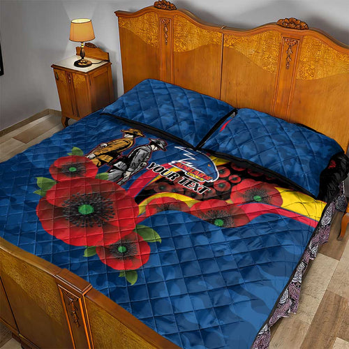 Adelaide Crows ANZAC Personalised Quilt Bed Set Lest We Forget Poppy Camo